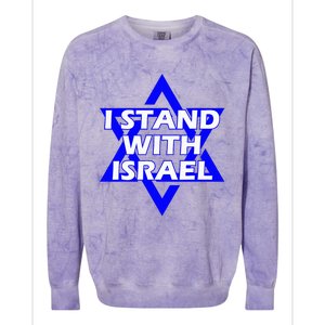 I Stand With Israel Star Of David Colorblast Crewneck Sweatshirt