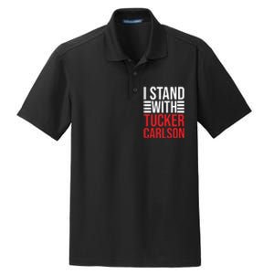 I Stand With Tucker Carlson Dry Zone Grid Polo