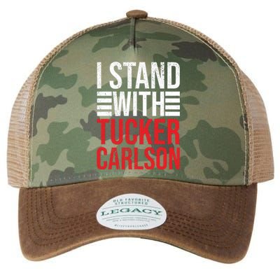 I Stand With Tucker Carlson Vintage Retro Legacy Tie Dye Trucker Hat