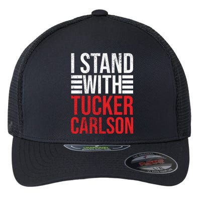 I Stand With Tucker Carlson Vintage Retro Flexfit Unipanel Trucker Cap