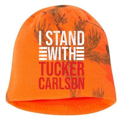 I Stand With Tucker Carlson Vintage Retro Kati - Camo Knit Beanie