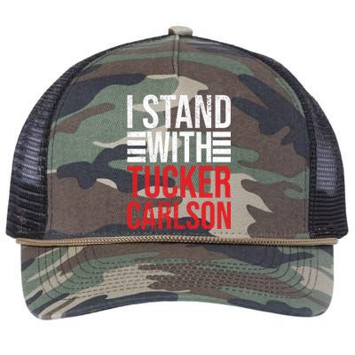 I Stand With Tucker Carlson Vintage Retro Retro Rope Trucker Hat Cap