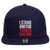 I Stand With Tucker Carlson Vintage Retro 7 Panel Mesh Trucker Snapback Hat