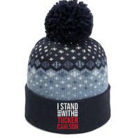 I Stand With Tucker Carlson Vintage Retro The Baniff Cuffed Pom Beanie