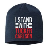 I Stand With Tucker Carlson Vintage Retro Sustainable Beanie