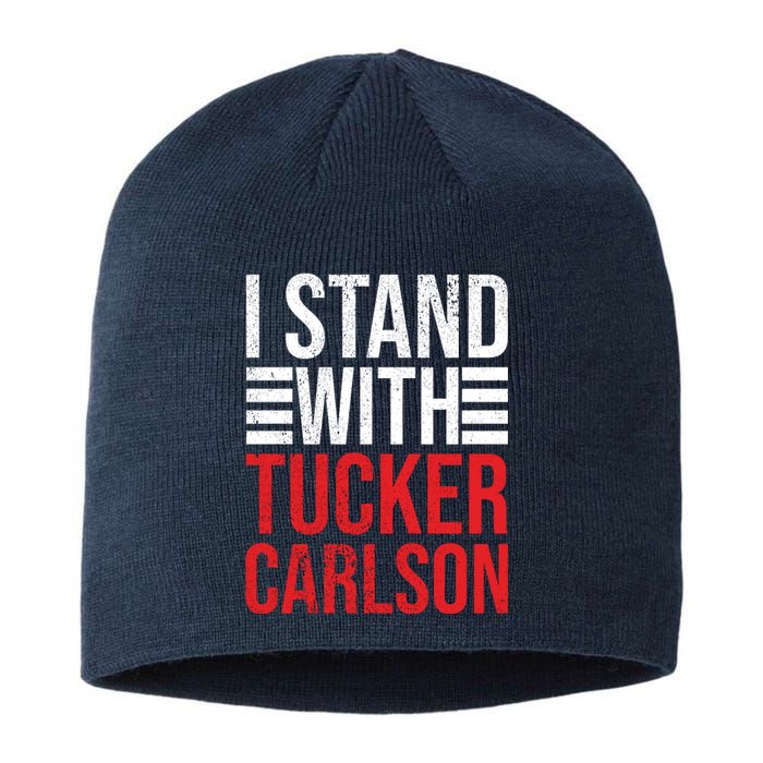 I Stand With Tucker Carlson Vintage Retro Sustainable Beanie