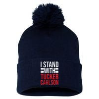 I Stand With Tucker Carlson Vintage Retro Pom Pom 12in Knit Beanie