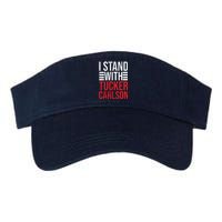 I Stand With Tucker Carlson Vintage Retro Valucap Bio-Washed Visor