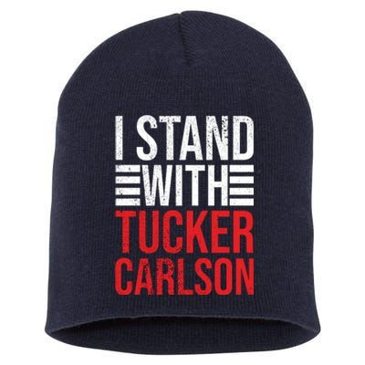 I Stand With Tucker Carlson Vintage Retro Short Acrylic Beanie