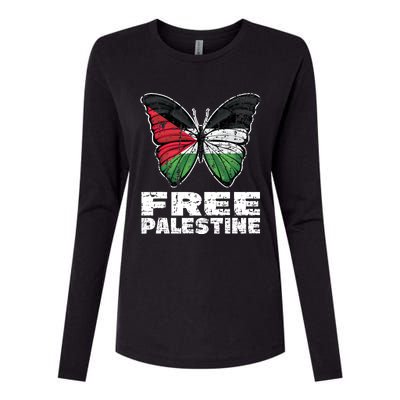 I Stand With Palestine For Their Freedom Free Palestine Womens Cotton Relaxed Long Sleeve T-Shirt