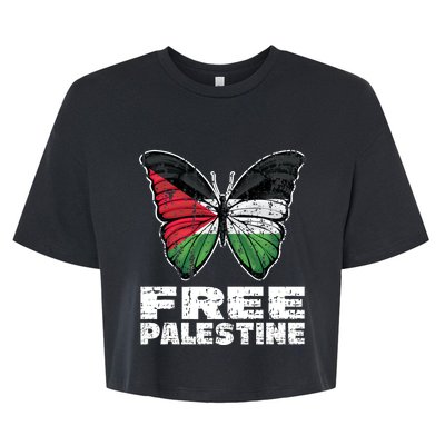 I Stand With Palestine For Their Freedom Free Palestine Bella+Canvas Jersey Crop Tee