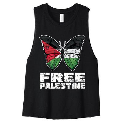 I Stand With Palestine For Their Freedom Free Palestine Women's Racerback Cropped Tank