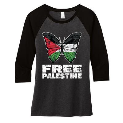 I Stand With Palestine For Their Freedom Free Palestine Women's Tri-Blend 3/4-Sleeve Raglan Shirt