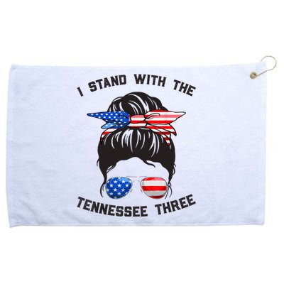 I Stand With the Tennessee Three Messy Bun Grommeted Golf Towel