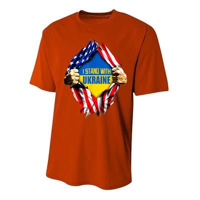 I Stand With Ukraine Flag Support Ukraine Gift Performance Sprint T-Shirt