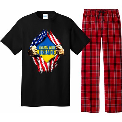 I Stand With Ukraine Flag Support Ukraine Gift Pajama Set