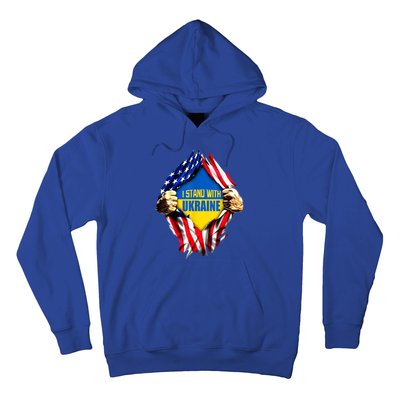 I Stand With Ukraine Flag Support Ukraine Gift Hoodie