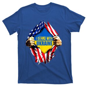 I Stand With Ukraine Flag Support Ukraine Gift T-Shirt