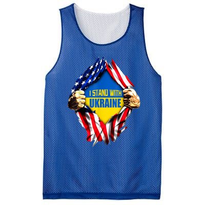 I Stand With Ukraine Flag Support Ukraine Gift Mesh Reversible Basketball Jersey Tank