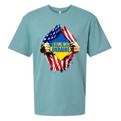 I Stand With Ukraine Flag Support Ukraine Gift Sueded Cloud Jersey T-Shirt