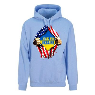 I Stand With Ukraine Flag Support Ukraine Gift Unisex Surf Hoodie