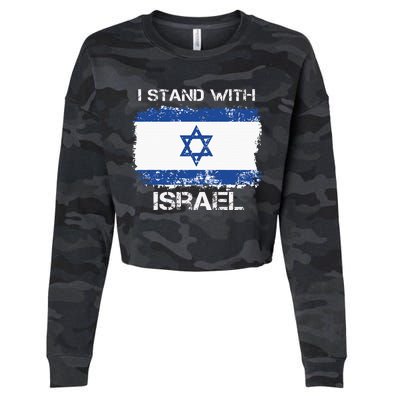 I Stand With Israel Support Israel Love Israeli Brotherhood Cropped Pullover Crew