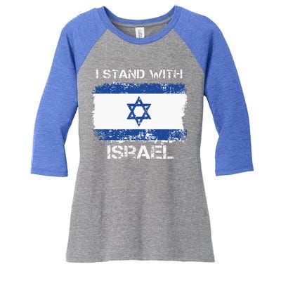 I Stand With Israel Support Israel Love Israeli Brotherhood Women's Tri-Blend 3/4-Sleeve Raglan Shirt