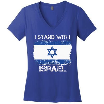 I Stand With Israel Support Israel Love Israeli Brotherhood Women's V-Neck T-Shirt