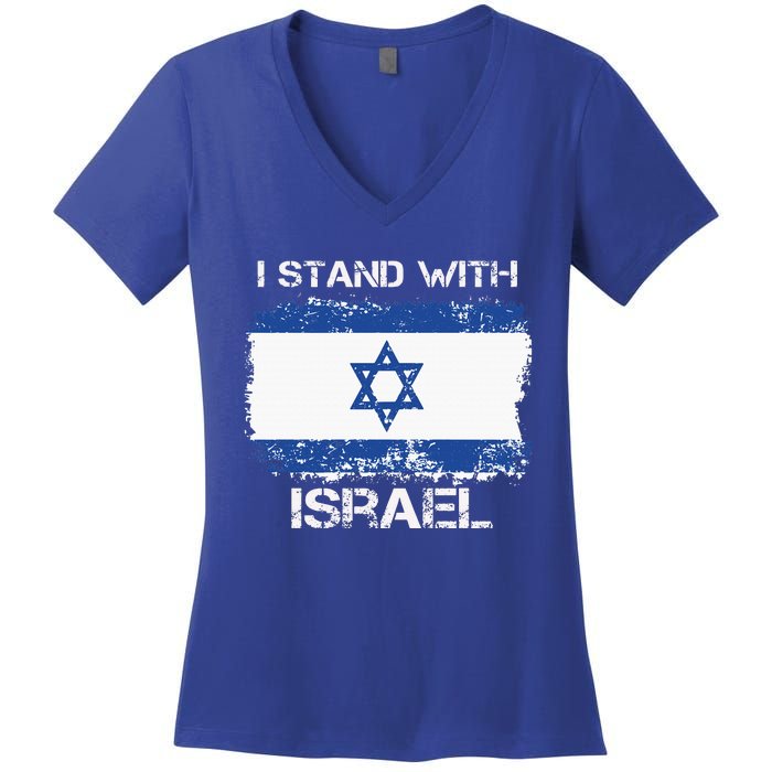 I Stand With Israel Support Israel Love Israeli Brotherhood Women's V-Neck T-Shirt