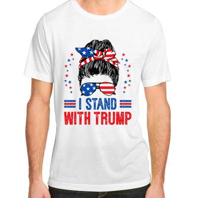 I Stand With Trump Pro Trump Supporter American Flag Trump . Adult ChromaSoft Performance T-Shirt