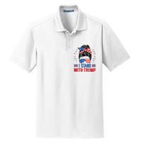 I Stand With Trump Pro Trump Supporter American Flag Trump . Dry Zone Grid Polo