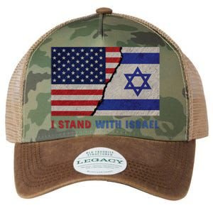 I Stand With Israel Patriotic Usa And Israel Flag Legacy Tie Dye Trucker Hat