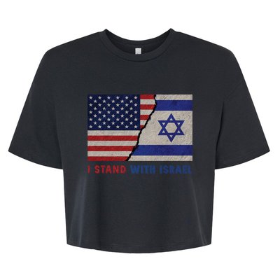 I Stand With Israel Patriotic Usa And Israel Flag Bella+Canvas Jersey Crop Tee