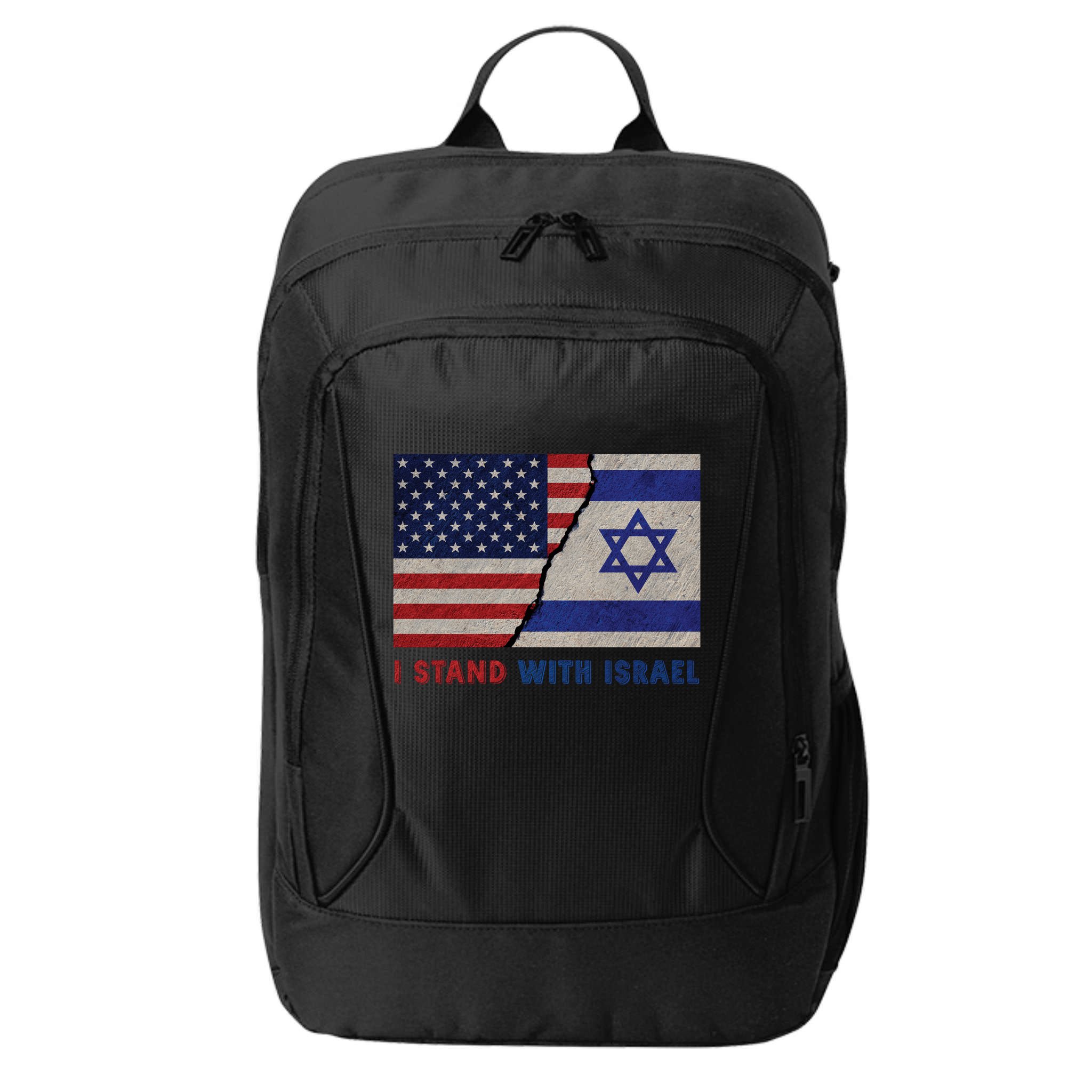 I Stand With Israel Patriotic Usa And Israel Flag City Backpack