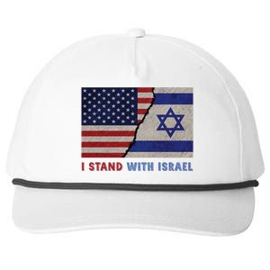 I Stand With Israel Patriotic Usa And Israel Flag Snapback Five-Panel Rope Hat