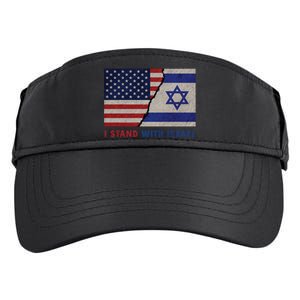 I Stand With Israel Patriotic Usa And Israel Flag Adult Drive Performance Visor