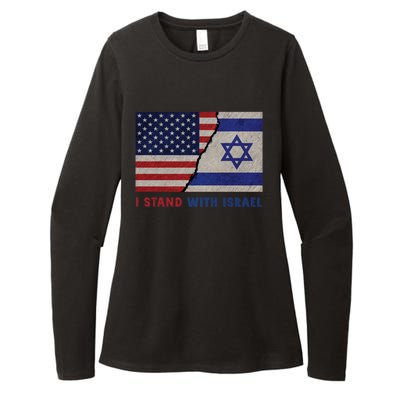 I Stand With Israel Patriotic Usa And Israel Flag Womens CVC Long Sleeve Shirt