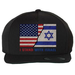 I Stand With Israel Patriotic Usa And Israel Flag Wool Snapback Cap