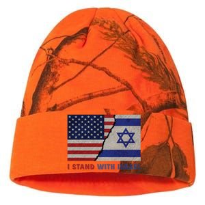 I Stand With Israel Patriotic Usa And Israel Flag Kati Licensed 12" Camo Beanie