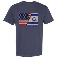 I Stand With Israel Patriotic Usa And Israel Flag Garment-Dyed Heavyweight T-Shirt