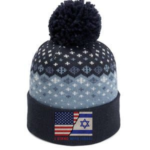 I Stand With Israel Patriotic Usa And Israel Flag The Baniff Cuffed Pom Beanie