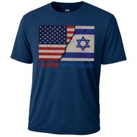 I Stand With Israel Patriotic Usa And Israel Flag Cooling Performance Crew T-Shirt
