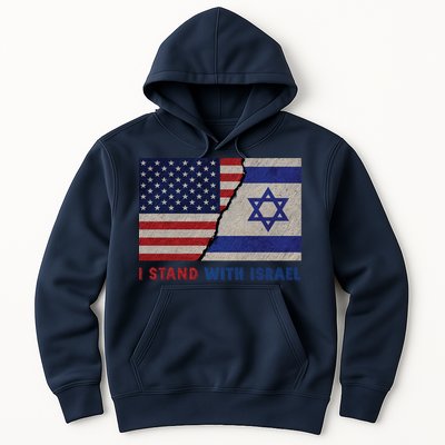 I Stand With Israel Patriotic Usa And Israel Flag Hoodie
