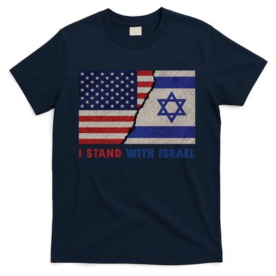 I Stand With Israel Patriotic Usa And Israel Flag T-Shirt