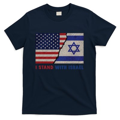 I Stand With Israel Patriotic Usa And Israel Flag T-Shirt