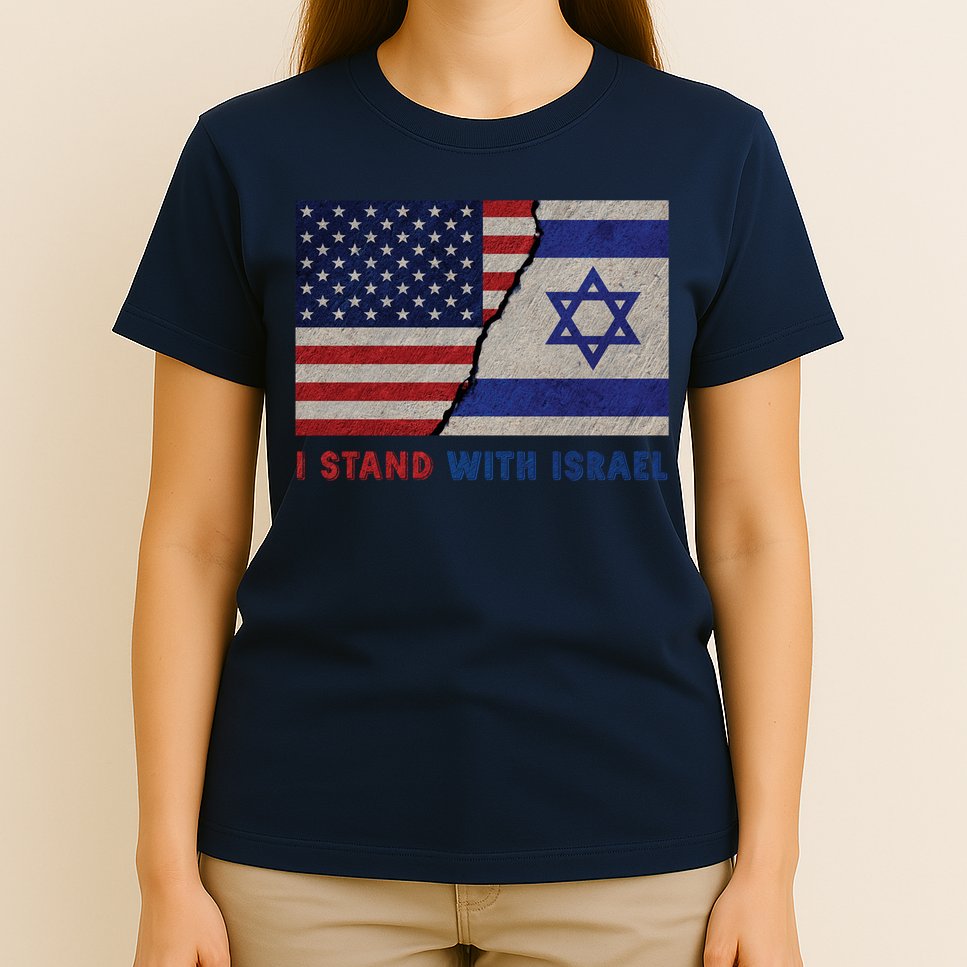 I Stand With Israel Patriotic Usa And Israel Flag T-Shirt