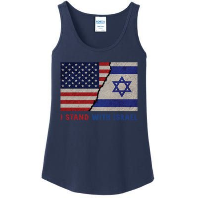 I Stand With Israel Patriotic Usa And Israel Flag Ladies Essential Tank