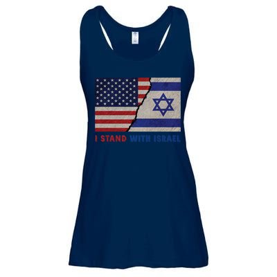 I Stand With Israel Patriotic Usa And Israel Flag Ladies Essential Flowy Tank