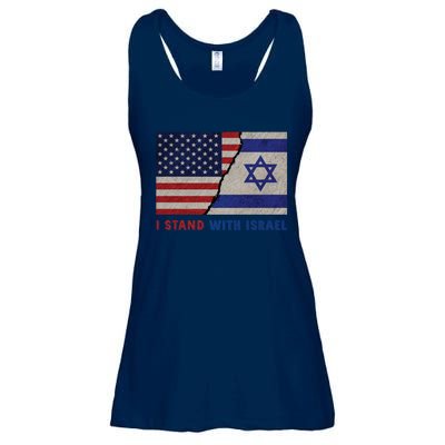 I Stand With Israel Patriotic Usa And Israel Flag Ladies Essential Flowy Tank