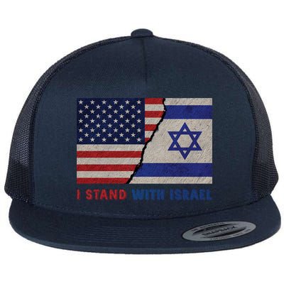 I Stand With Israel Patriotic Usa And Israel Flag Flatbill Hat